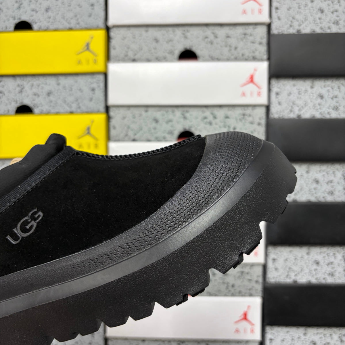 UGG Black Chunky Slip-On Shoes with Toggle Collar
