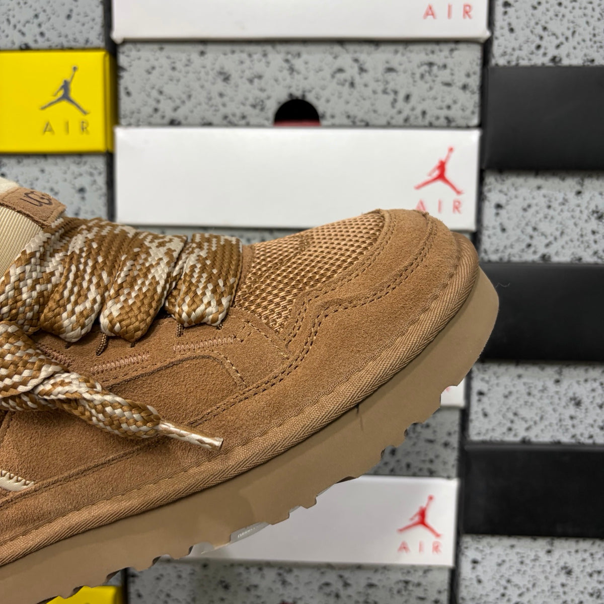 UGG Chestnut Chunky Lace-Up Shoes with Woven Panels
