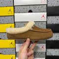UGG Chestnut Moccasin Slippers with Cream Plush Collar