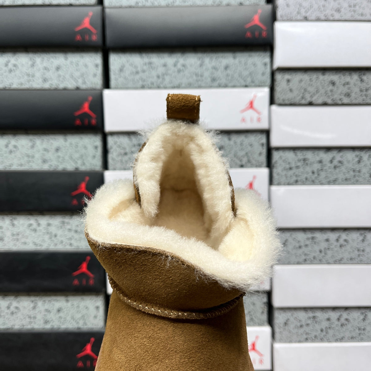 UGG Chestnut 5cm Platform Ankle Boots with Plush Trim