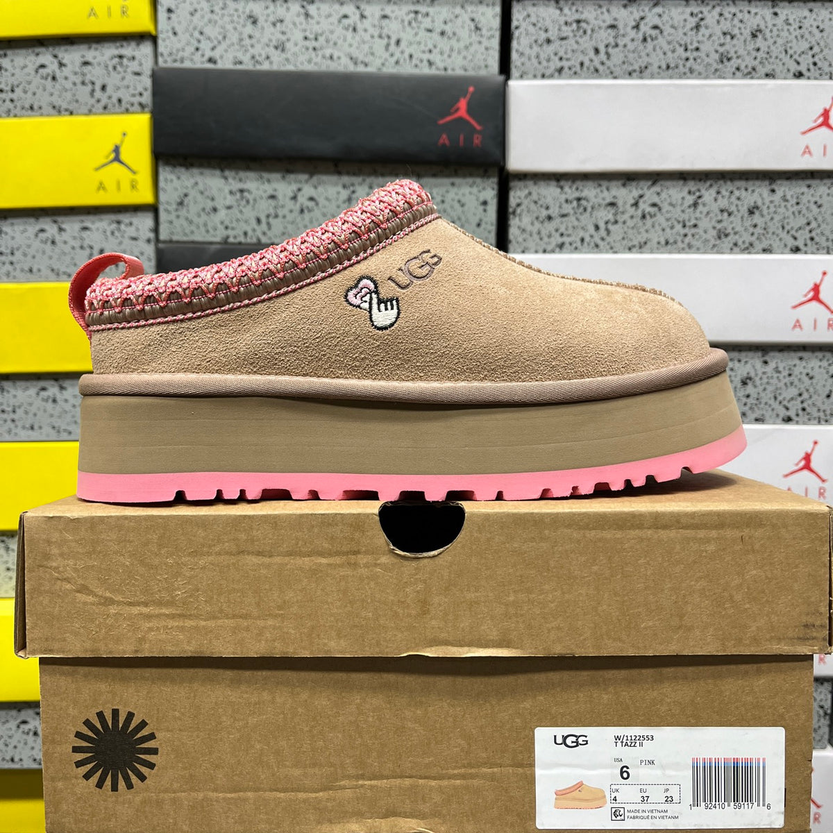 UGG Brown & Pink Platform Slip-On Slippers