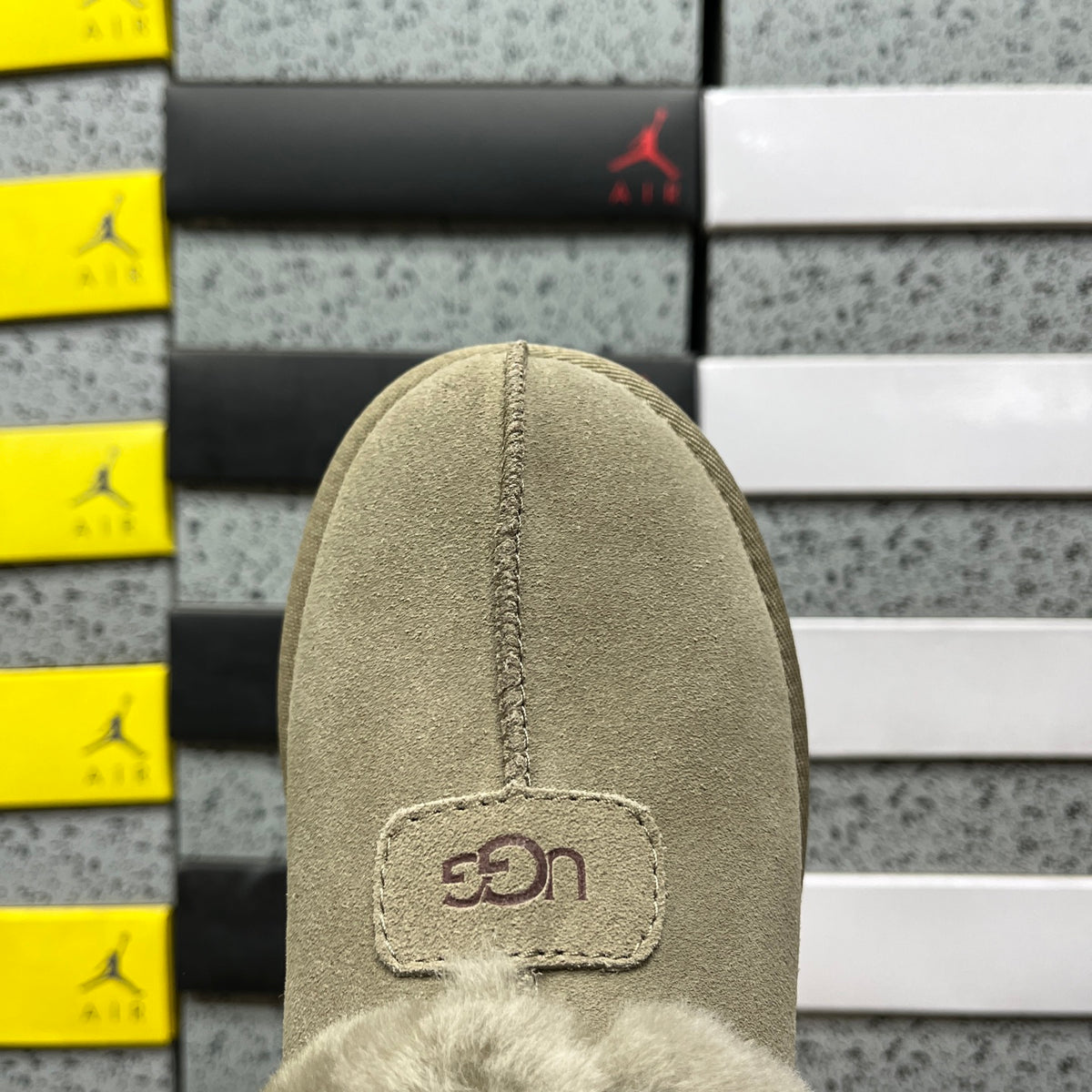 UGG Antelope Brown Slip-On Shoes with Plush Collar