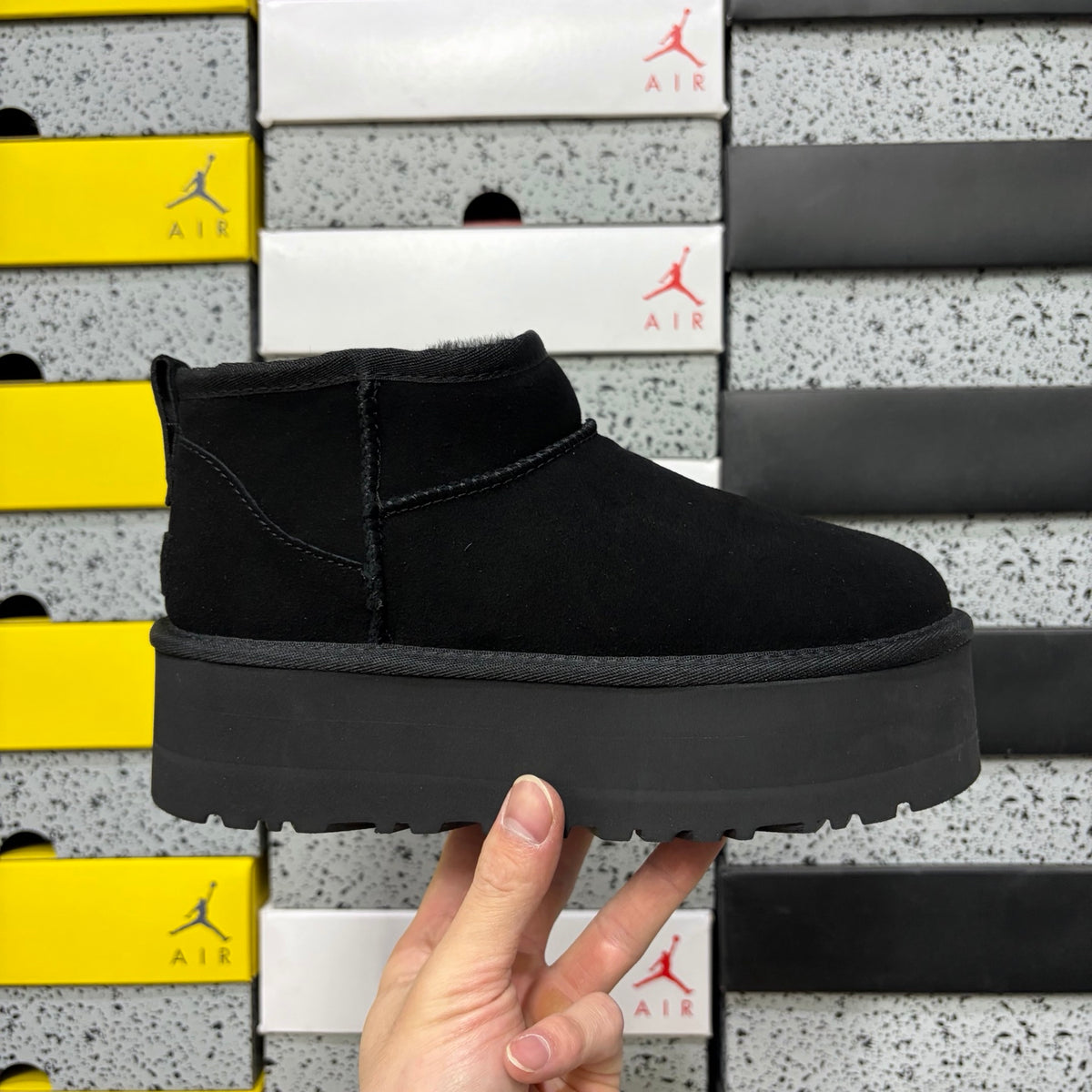 UGG Black Platform Ankle Boots – 5 cm