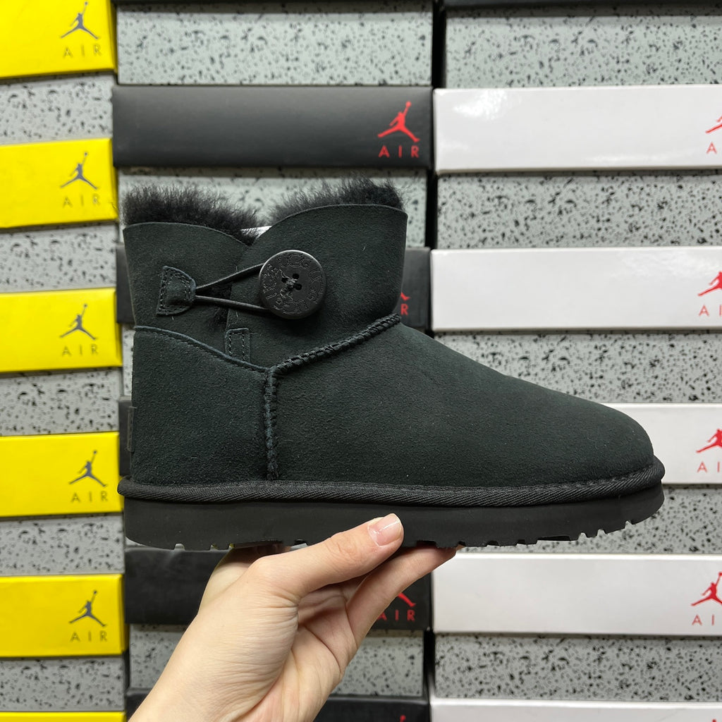 UGG Black Mini Single-Button Ankle Boots