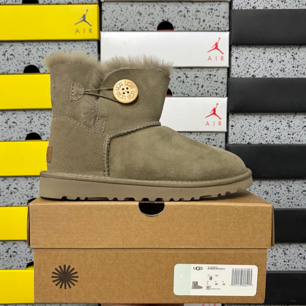 UGG Antelope Brown Button Boots with Plush Trim