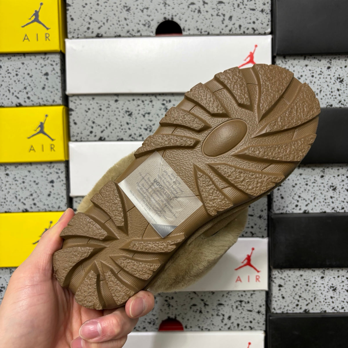 UGG Antelope Brown Slippers with Plush Collar