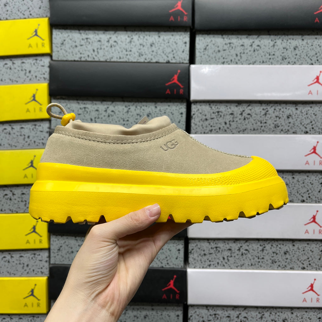 UGG Beige Chunky Slip-On Shoes with Yellow Sole