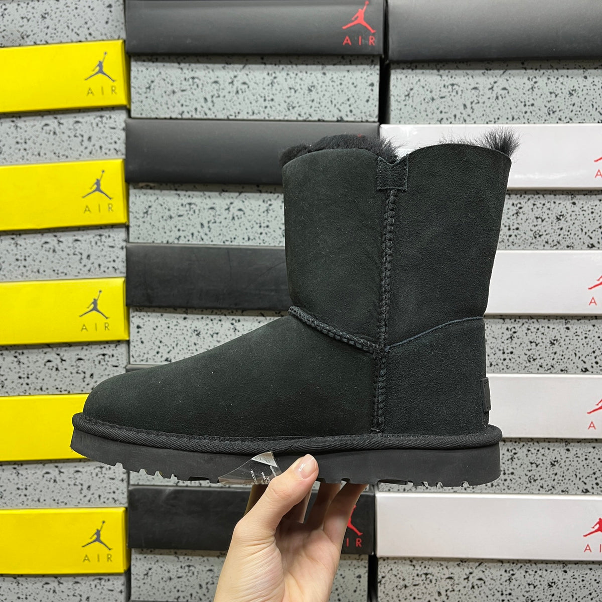 UGG Black Single-Button Short Boots