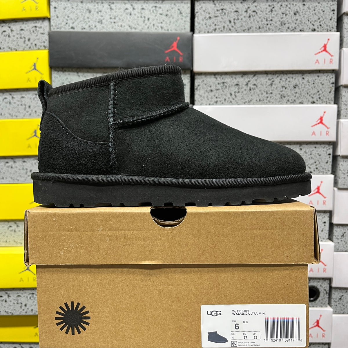 UGG Black Ultra Mini Pull-On Ankle Boots