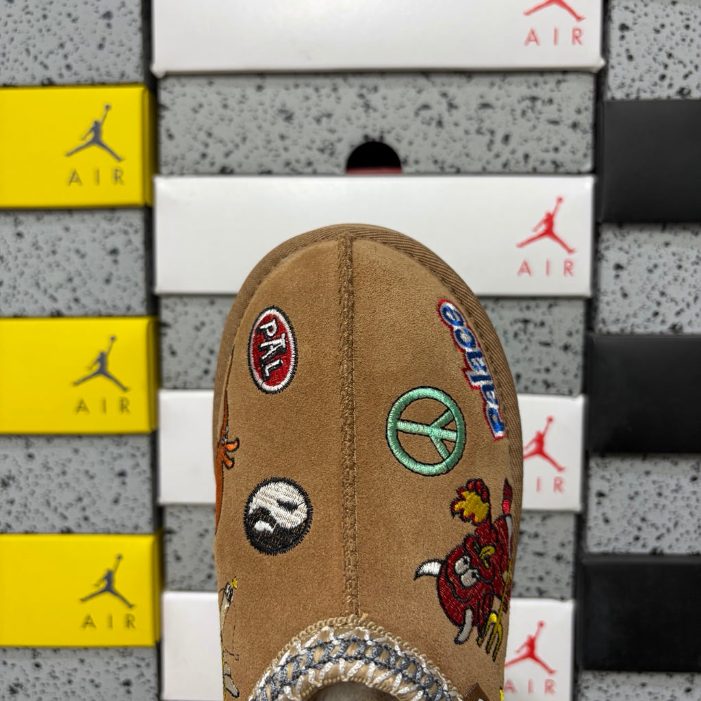 UGG Chestnut Cartoon-Embroidered Slip-On Shoes