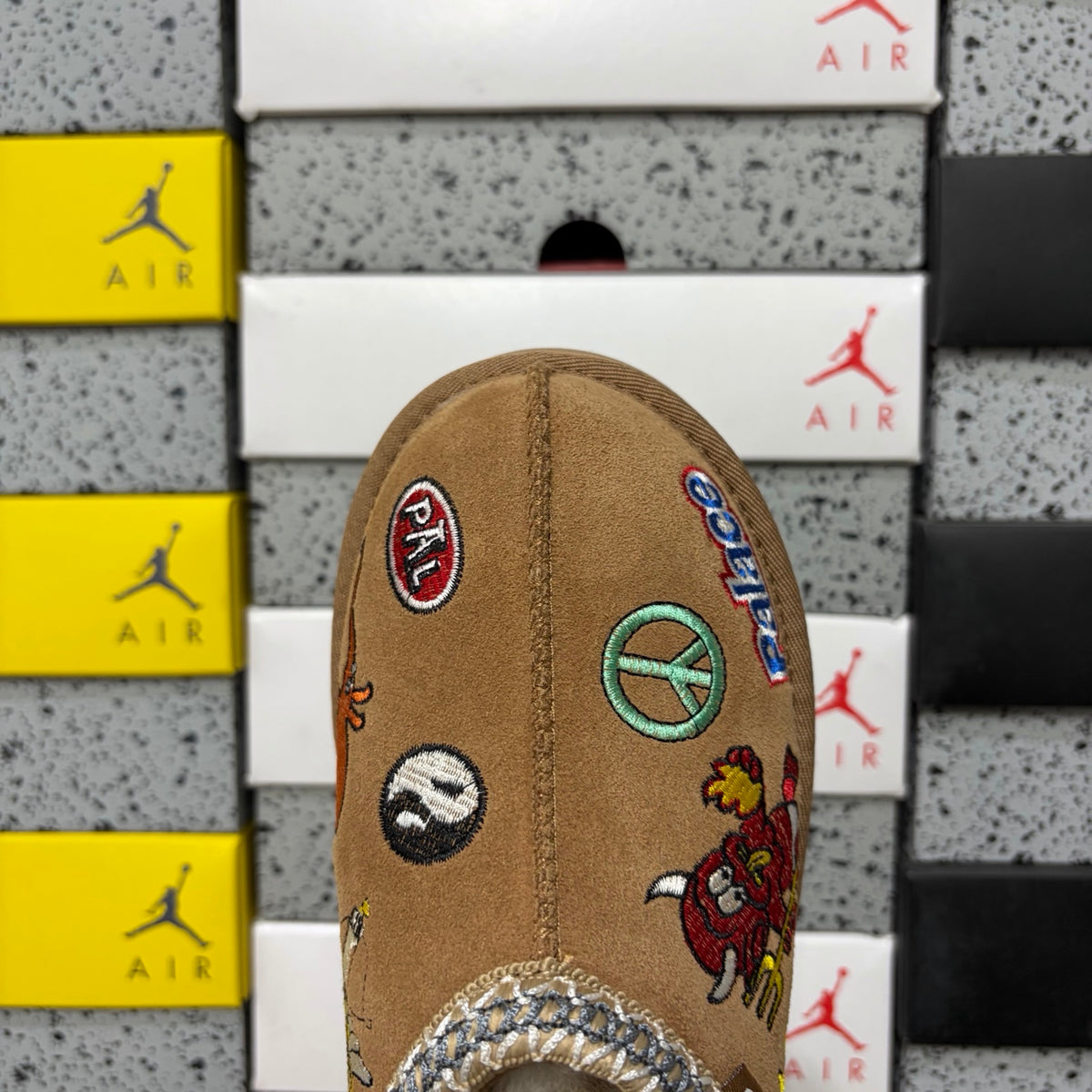 UGG Chestnut Cartoon-Embroidered Slip-On Shoes