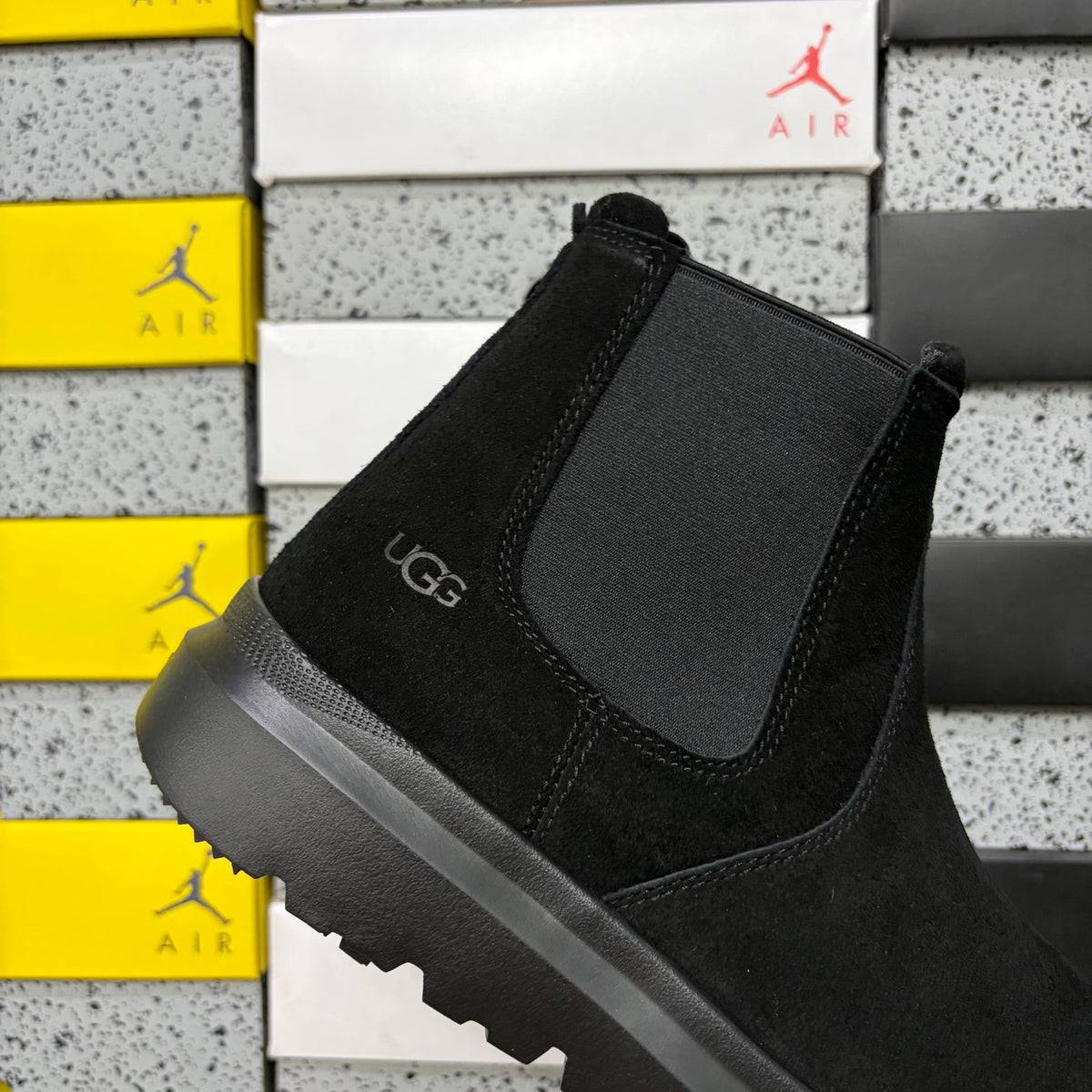 UGG Black Chelsea Ankle Boots with Lug Sole