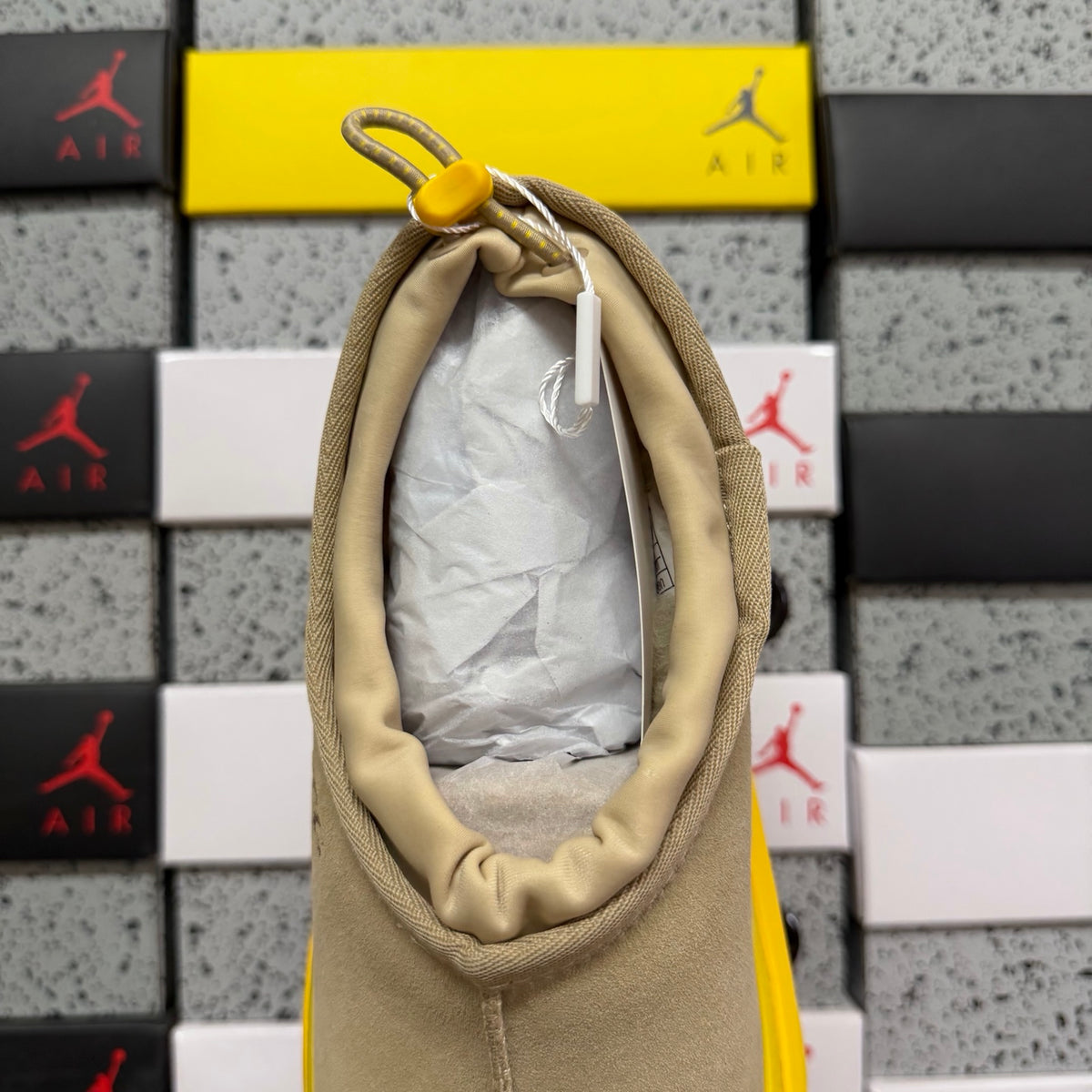 UGG Beige Chunky Slip-On Shoes with Yellow Sole
