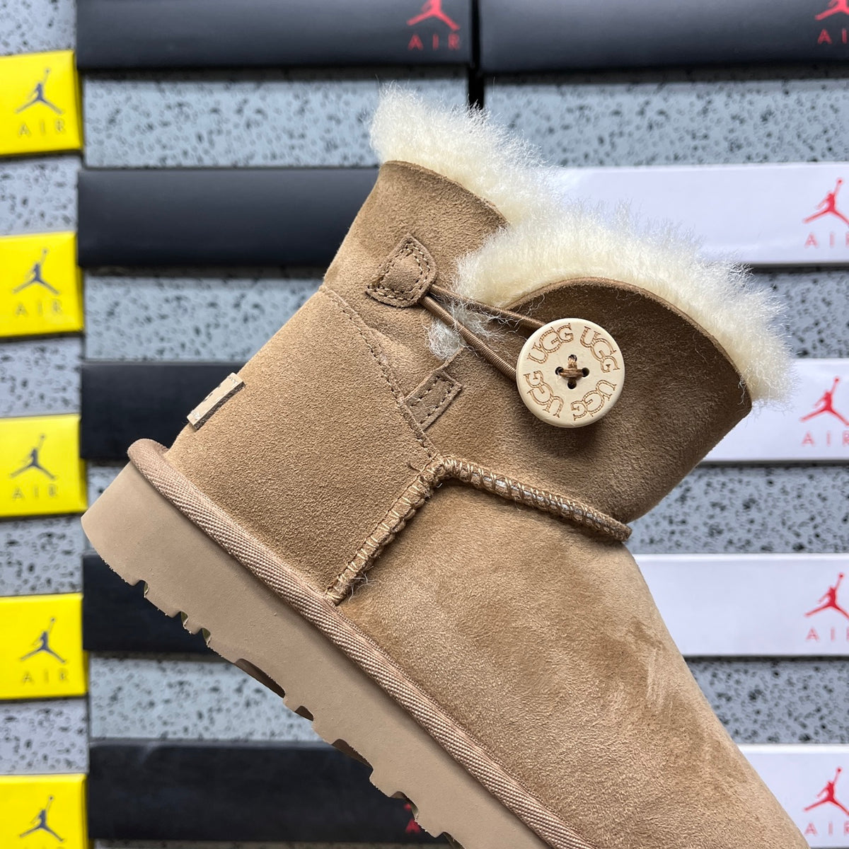 UGG Chestnut Mini Single-Button Ankle Boots
