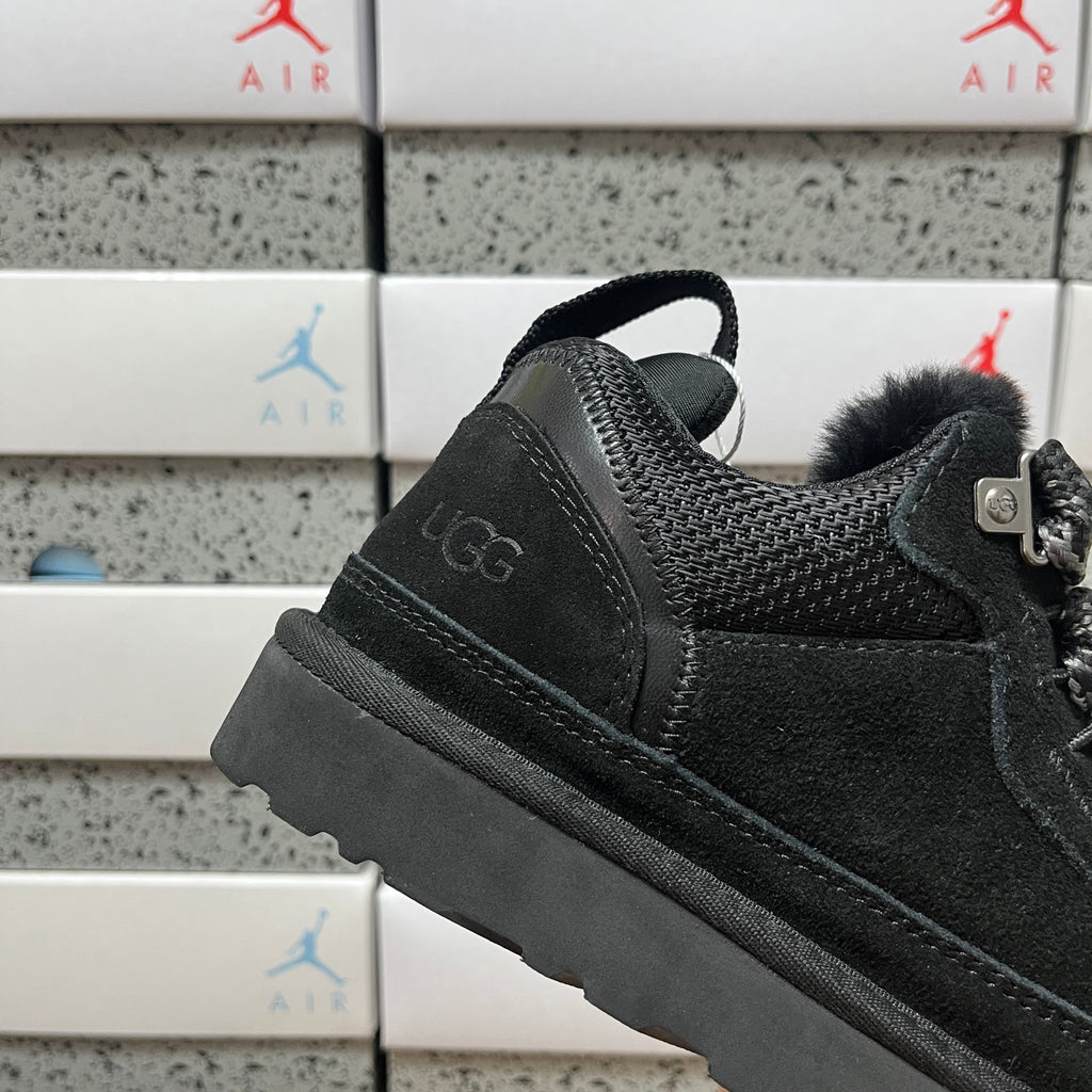 UGG Black Chunky Lace-Up Shoes with Plush Tongue