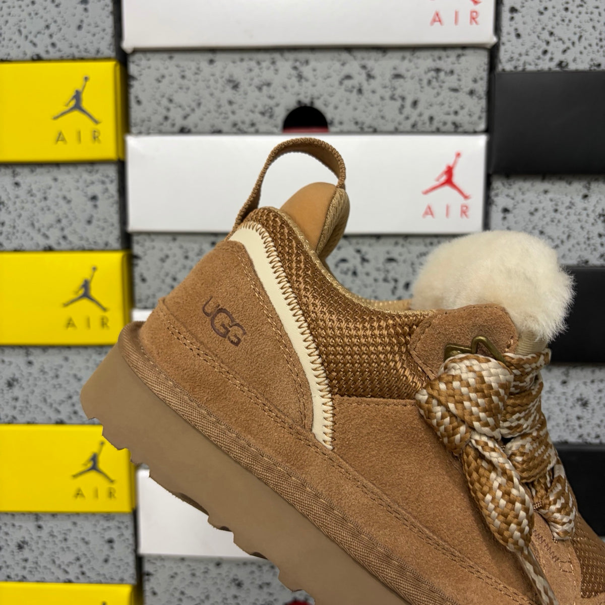 UGG Chestnut Chunky Lace-Up Shoes with Woven Panels