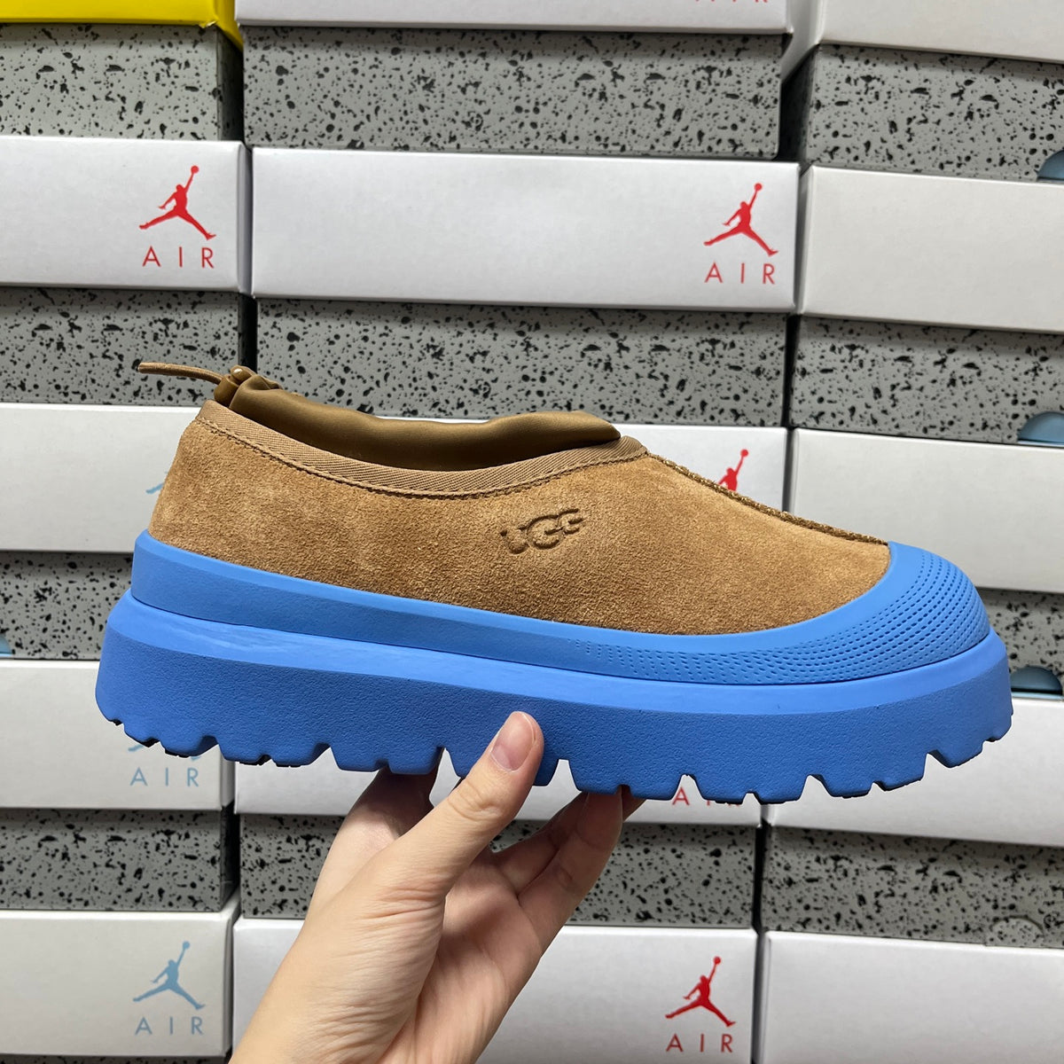 UGG Chestnut Chunky Slip-On Shoes with Blue Sole