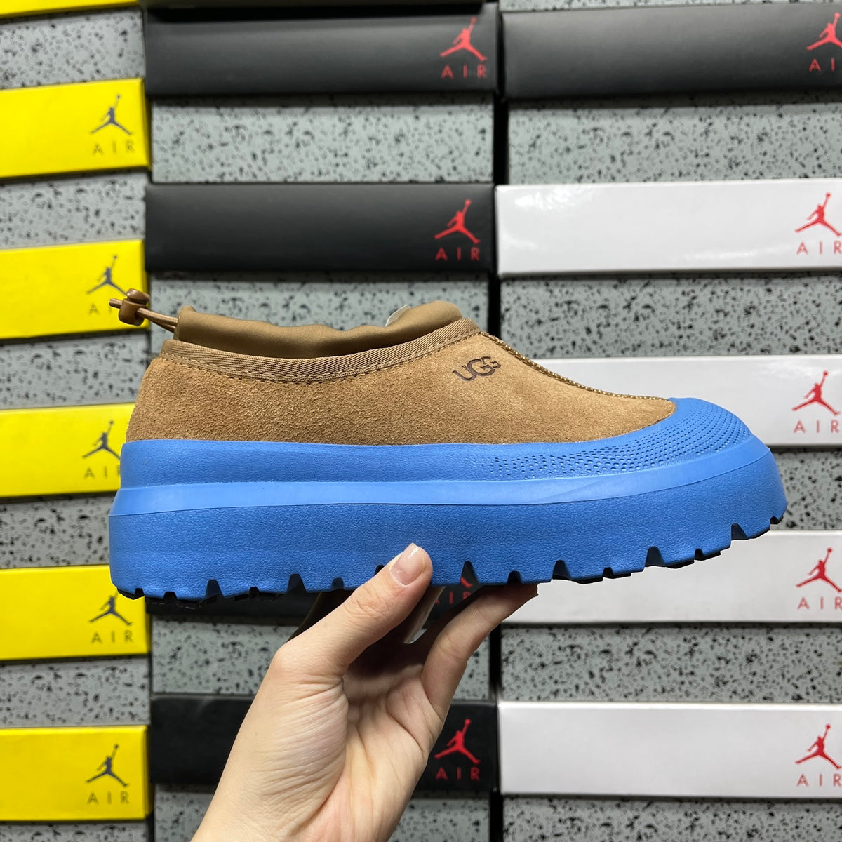 UGG Chestnut Chunky Slip-On Shoes with Blue Sole